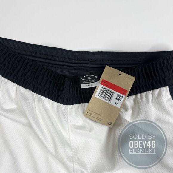 Nike Air Jordan Dri-Fit Diamond Mesh Basketball Shorts White Black Large - Picture 4 of 4